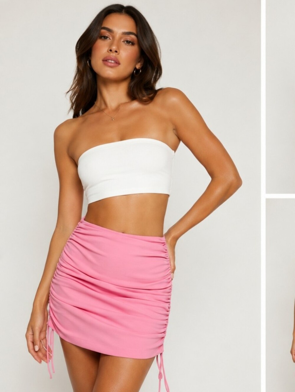 Zara Ruched Pink Skirt Small